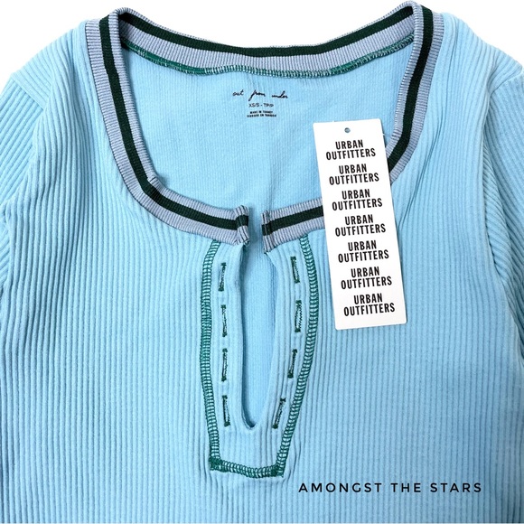 Urban Outfitters Out From Under Go For Gold Baby Blue Seamless Long Sleeve Top - Picture 7 of 8